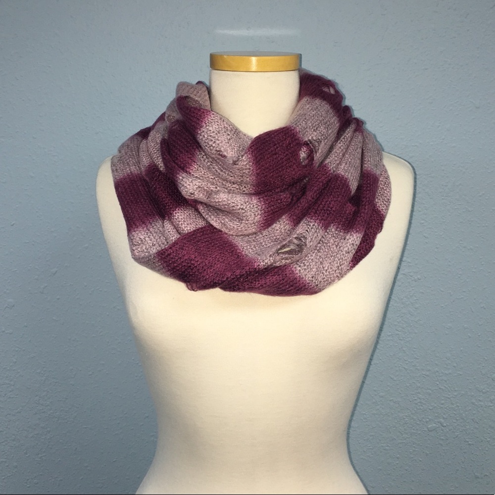 Steve Madden Distressed Infinity Scarf with holes as designed